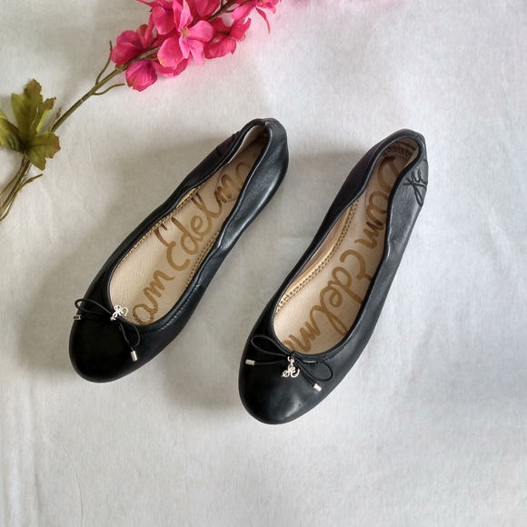 Sam Edelman Shoes - Sam Edelman Felicia Black Leather Flats Size 6.5